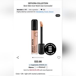 Sephora Collection Best Skin Ever Multi-Use Concealer - Shade 12N
